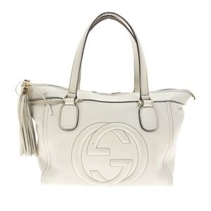 GUCCI Soho Tote Bag Fringe Beige